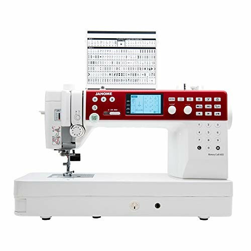 Janome sewing machine with digital display and stitch options